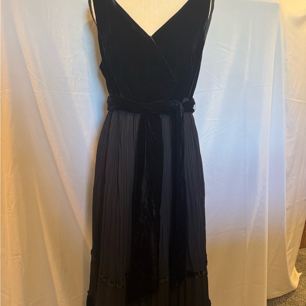 Ann Taylor Black Velvet Midi Dress